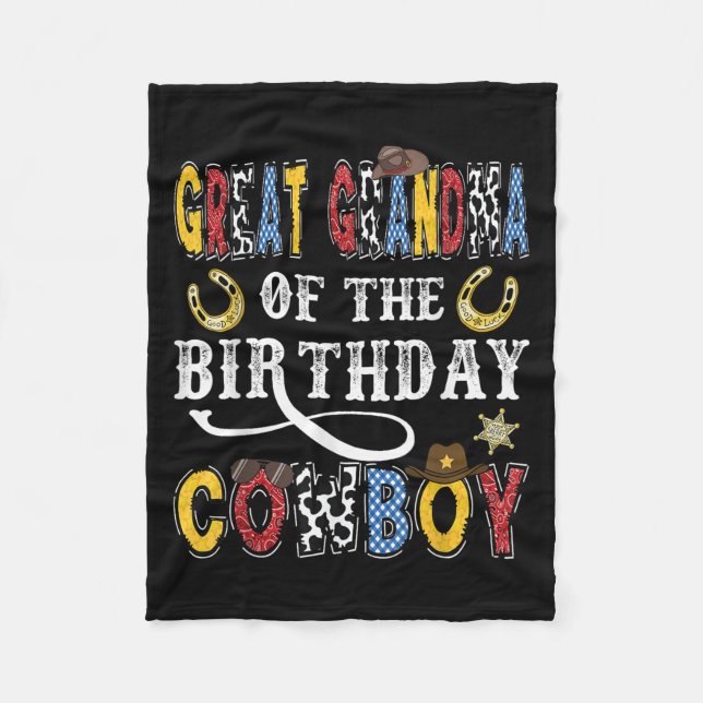 Manta Polar Great Grandma Of The Birthday Cowboy Western Rodeo (Anverso)