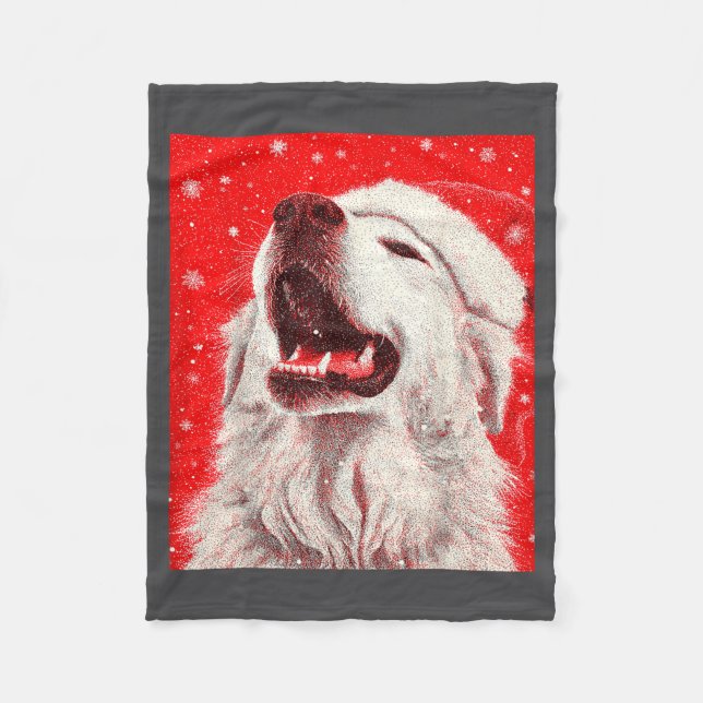 Manta Polar Great Pyrenees Christmas  (Anverso)
