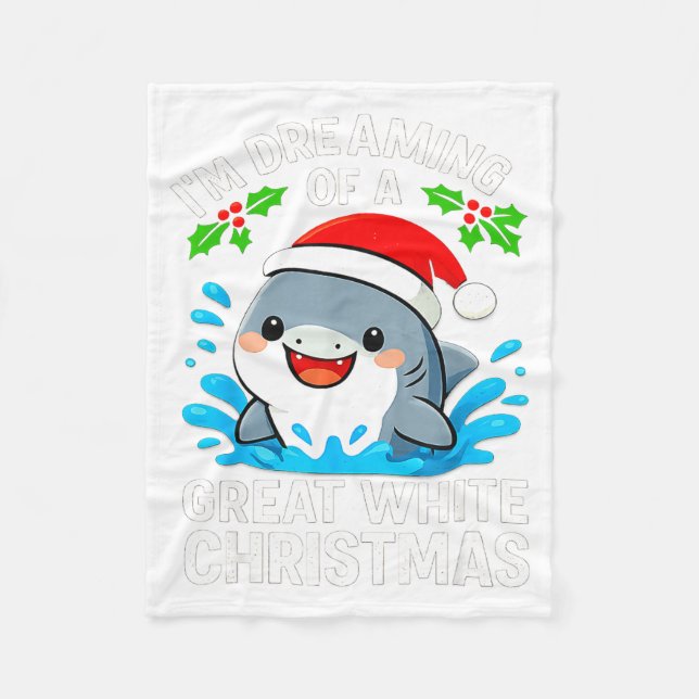 Manta Polar Great White Christmas Shark Funny Santa Holiday Pu (Anverso)