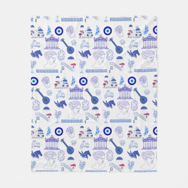 Manta Polar Greece Blue and White (Anverso)