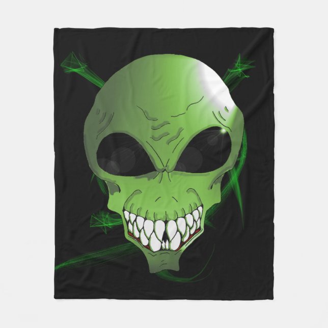 Manta Polar Green Alien Personalizado Fleece Blanket (Anverso)