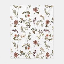 Manta Polar Green Burgundy Wildflower