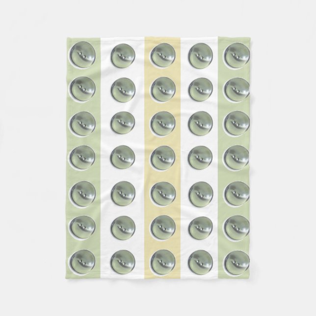 Manta Polar Green Buttons on Stripes (Anverso)