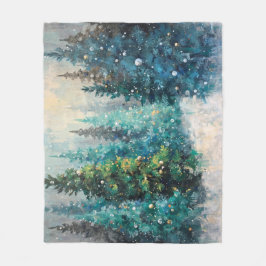 Manta Polar Green Christmas Trees Winter Forest