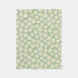 Manta Polar Green Daisy Blanket