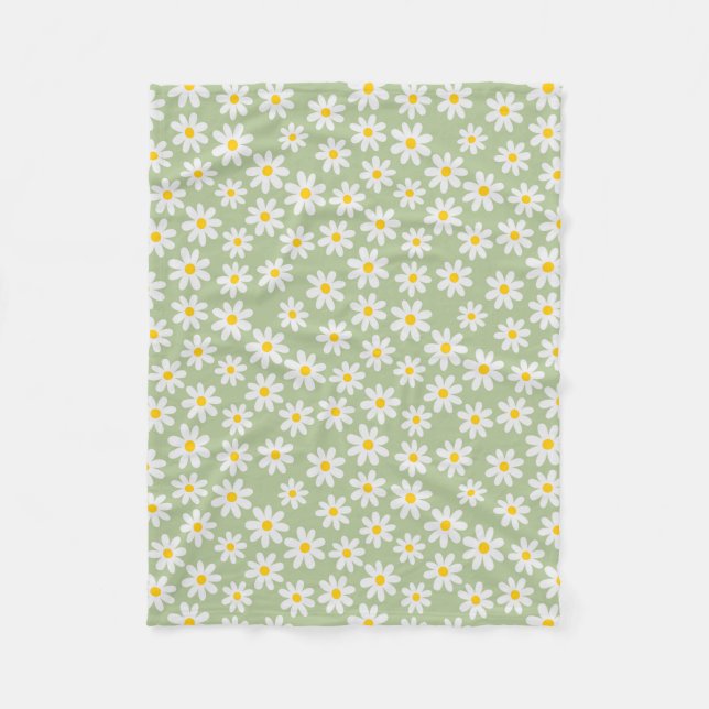 Manta Polar Green Daisy Blanket (Anverso)