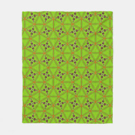 Manta Polar Green Geometric Pattern Fleece Blanket 