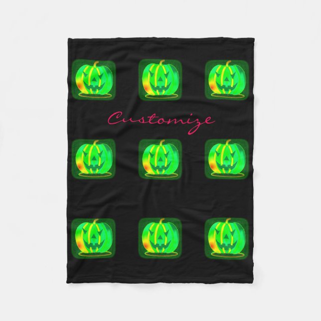 Manta Polar Green Jack o'lantern Halloween Thunder_Cove (Anverso)