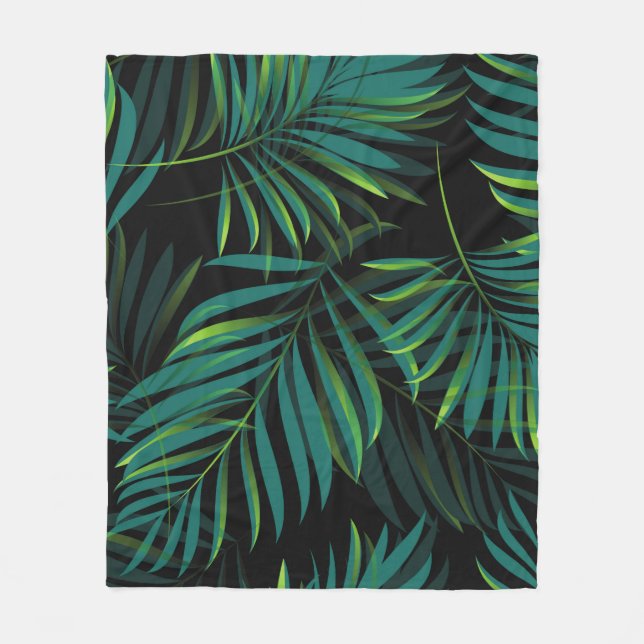 Manta Polar Green tropical palm leaves. Seamless pattern graph (Anverso)