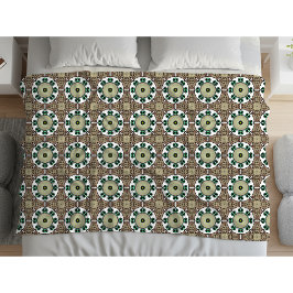 Manta Polar Green, white and brown mandala