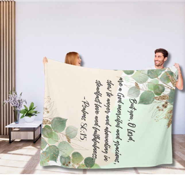 Manta Polar Greenery Bible verse Fleece Blanket (Subido por el creador)