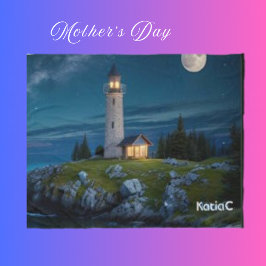 Manta Polar Greenery Sweet Serene Night Lighthouse Moon