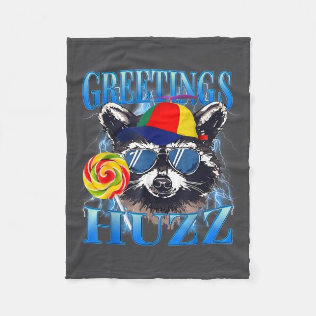 Manta Polar Greetings Huzz Raccoon Meme Chaos Humor Vibes  (Anverso)