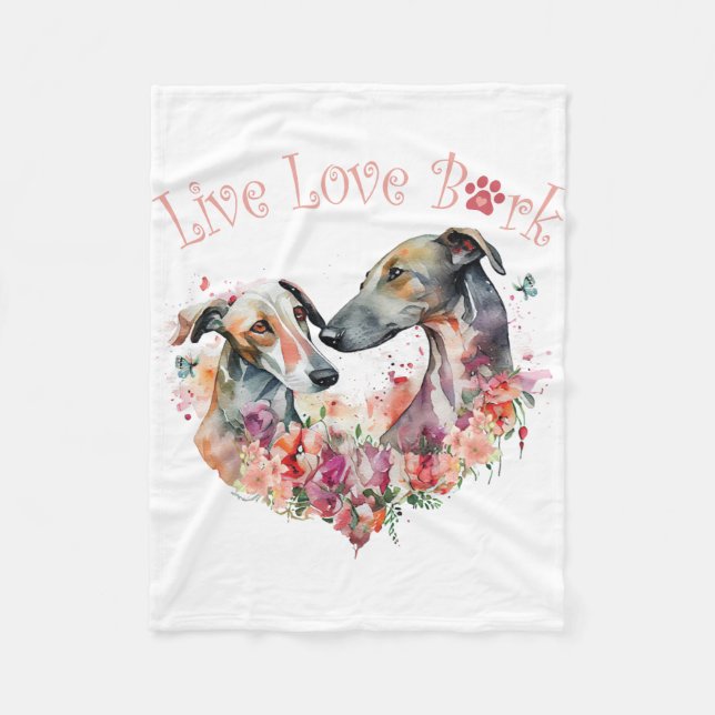 Manta Polar Greyhound Dog Mom Floral (Anverso)