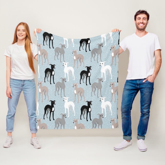 Manta Polar Greyhounds italiano o Whippets Mid Century Modern (In situ)