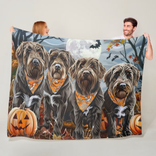 Manta Polar Griffon Halloween Spooky con hilo de cabeza