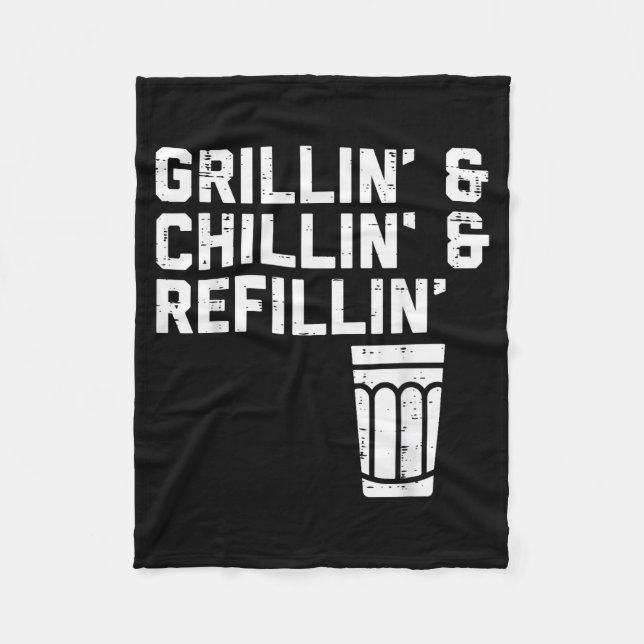 Manta Polar Grillin Chillin Refillin Funny Bbq Grill Drinking  (Anverso)