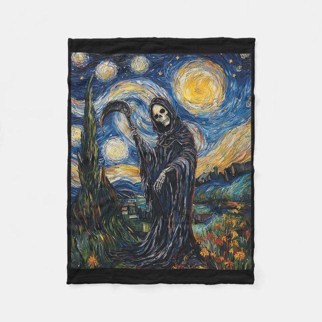 Manta Polar Grim Reaper Skeleton - Van Gogh Style - Starry Nig (Anverso)
