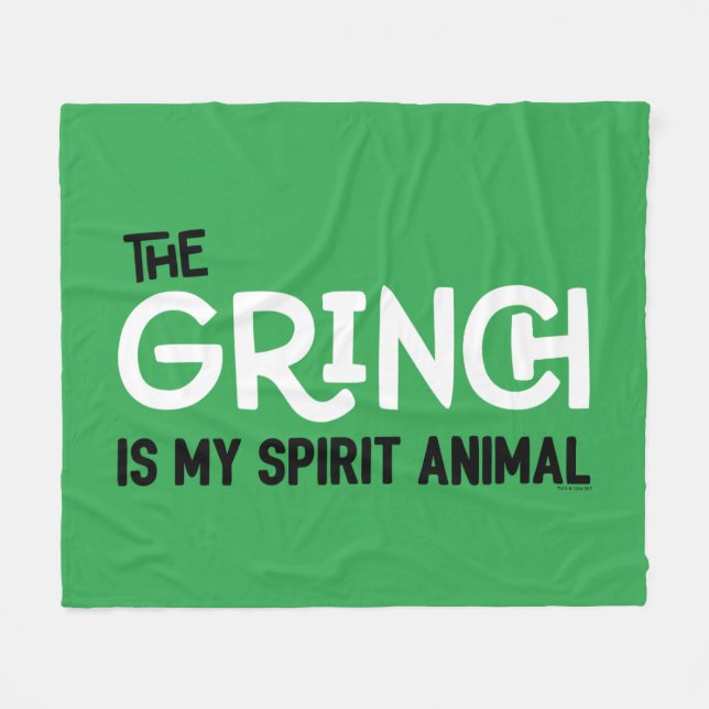 Manta Polar Grinch es mi cita de Espíritu Animal (Frente (Horizontal))