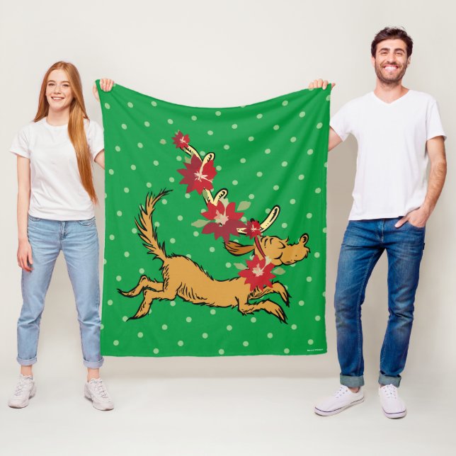 Manta Polar Grinch | Max Flor de Nochebuena de Navidad (In situ)