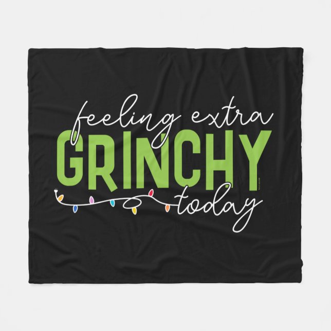 Manta Polar Grinch | Me siento extra gruñón hoy (Frente (Horizontal))