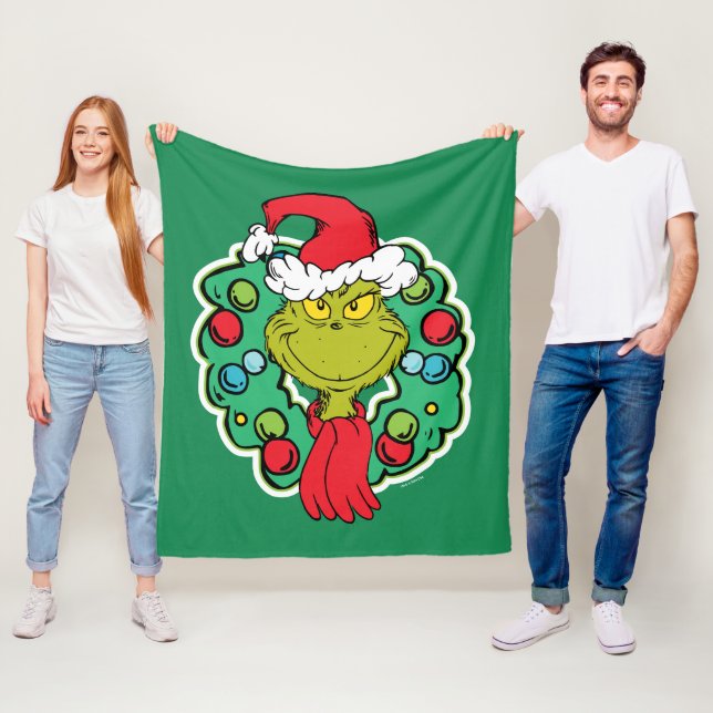 Manta Polar Grinch | Navidades de la guirnalda de vacaciones (In situ)