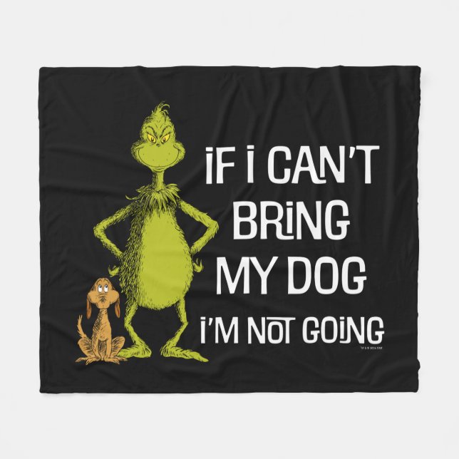 Manta Polar Grinch Si No Puedo Traer A Mi Perro No Vendré (Frente (Horizontal))