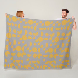 Manta Polar Gris amarillo moderno elegante tribal geométrica