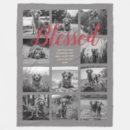 Manta Polar Gris BENDIDO de 11 Collages de fotos personalizado