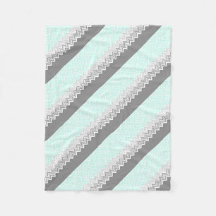 Manta Polar gris chevron verde azulado