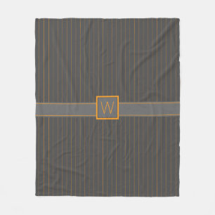 Manta Polar Gris con funda de flotación de Pinstripes Naranja