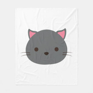 Manta Polar Gris Cute Cat