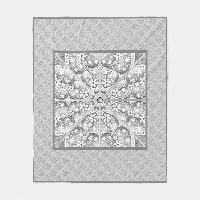 Manta Polar Gris de encaje cerámico (Anverso)