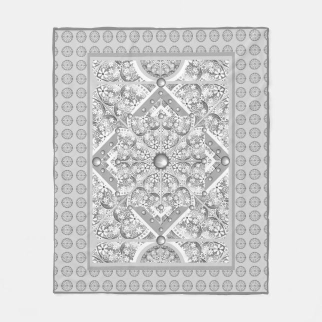 Manta Polar Gris de encaje cerámico (Anverso)