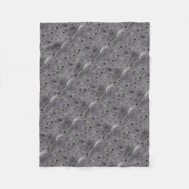 Manta Polar Gris de granito con detalles rosados (Anverso)