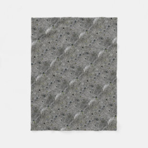 Manta Polar Gris de granito con musgo verde