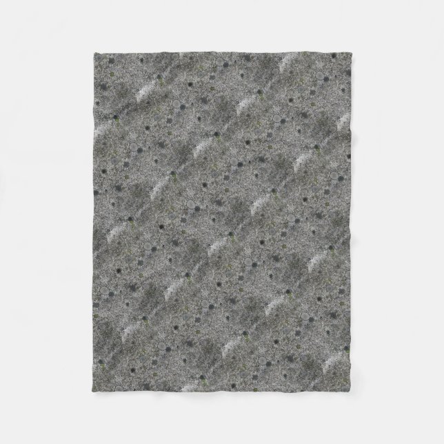 Manta Polar Gris de granito con musgo verde (Anverso)