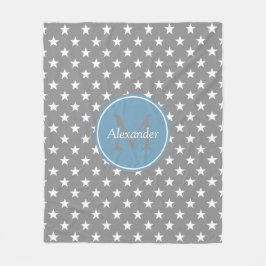 Manta Polar Gris de la paloma y monograma de las estrellas