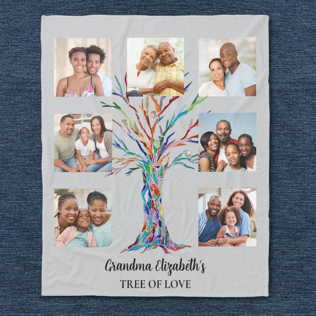 Manta Polar Gris de siete Collages de fotos de la abuela (Subido por el creador)