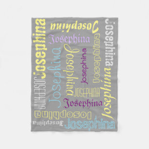 Manta Polar Gris Fleece Blanche Nombre Collage Lavender Amaril