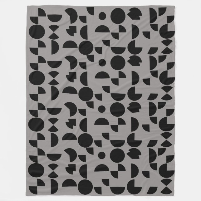 Manta Polar Gris negro moderno elegante tribal geométrica (Anverso)