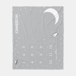 Manta Polar Gris y blanco del espacio exterior