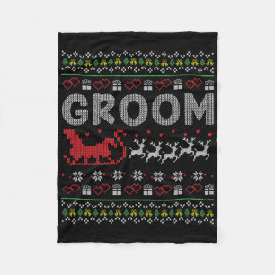 Manta Polar Groom Bride Navidades Xmas Pareja Feo Gi