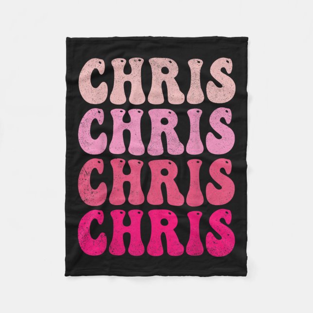 Manta Polar Groovy Chris First Name D I Love Chris Tees Meme (Anverso)