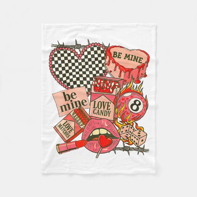 Manta Polar Groovy Coquette Western Valentines Day Collage Cli (Anverso)