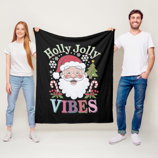 Manta Polar Groovy Cute Santa Claus Holly Jolly Vibes Xmas (In situ)