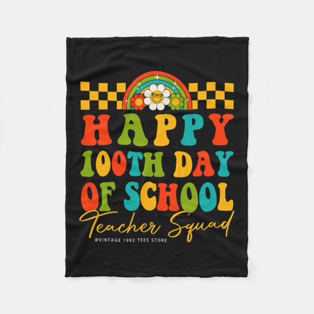 Manta Polar Groovy Feliz 100° Día del Escuadrón Escolar (Anverso)