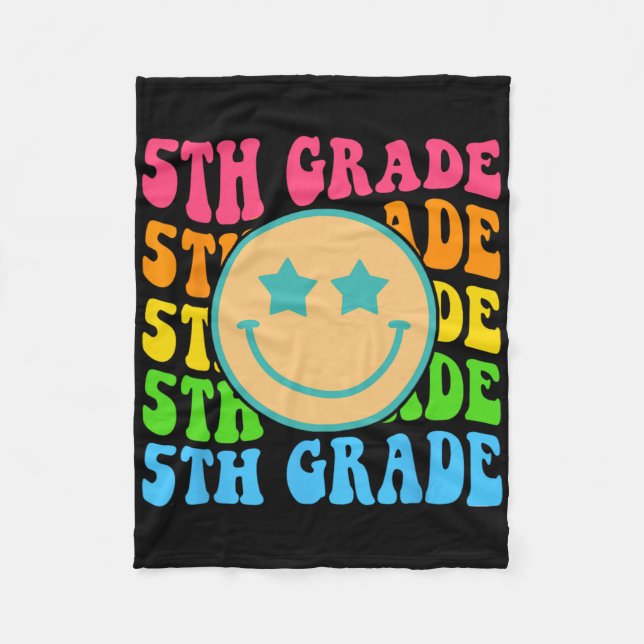 Manta Polar Groovy Fifth Grade Vibes Face Retro Teachers Byck  (Anverso)