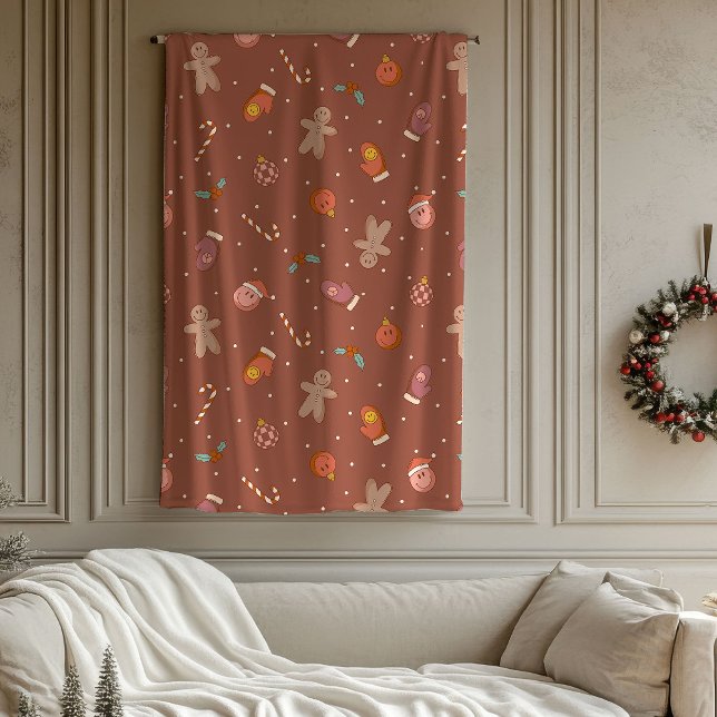 Manta Polar Groovy Holiday Throw Pastel Christmas Celebration (Groovy Holiday Throw Pastel Christmas Celebration)