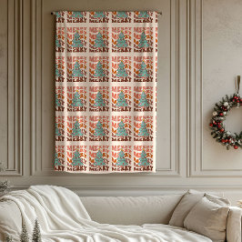 Manta Polar Groovy Holiday Throw Pastel Christmas Celebration